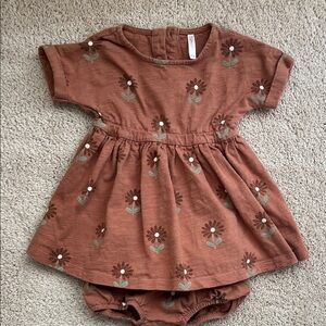 12-18 Month Rylee + Cru Brown Floral Matching Set. Gently used.